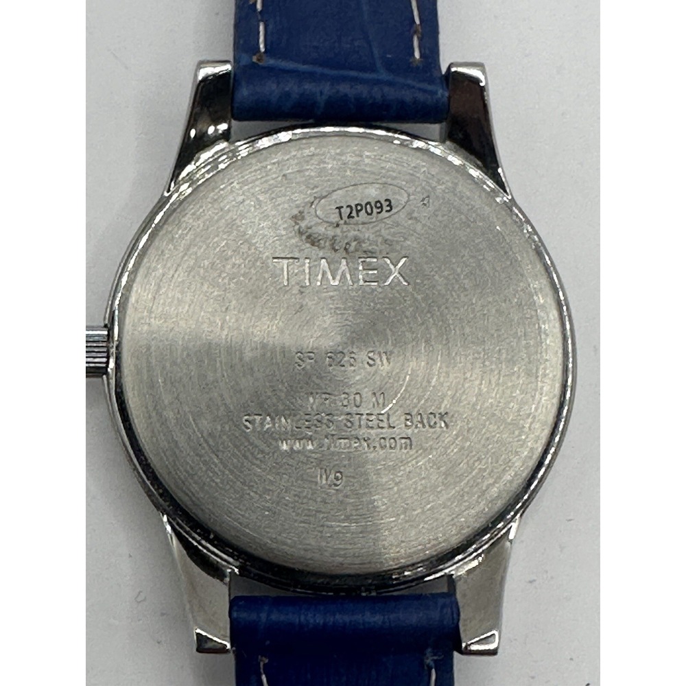 Timex Dark Blue Croco Patterned Ladies Watch‎ T2P093 New Battery 35MM 8" W9 - Picture 8 of 12